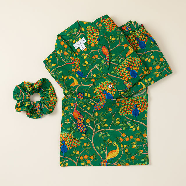 Radiant Peacock Pajama Gift Set