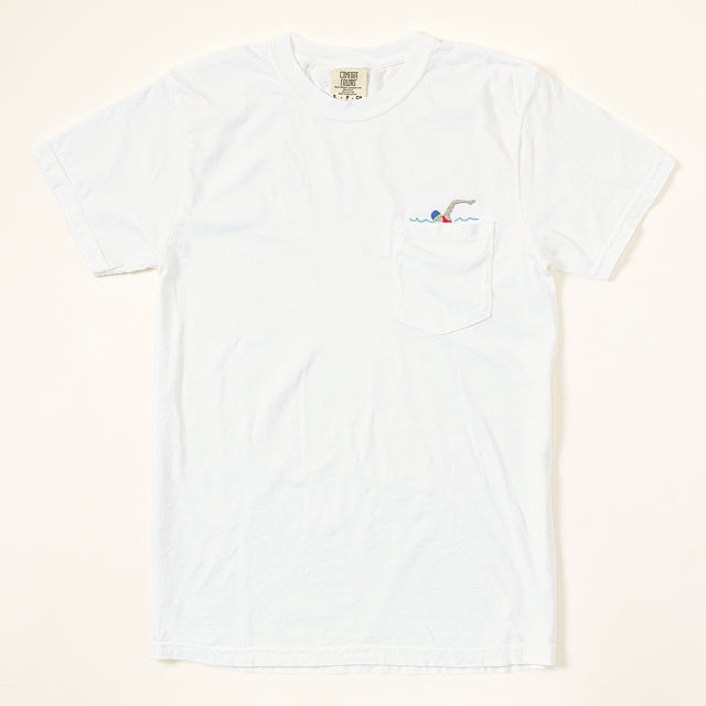 Embroidered Swimmer Pocket Tee