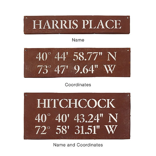 Latitude Longitude House Sign