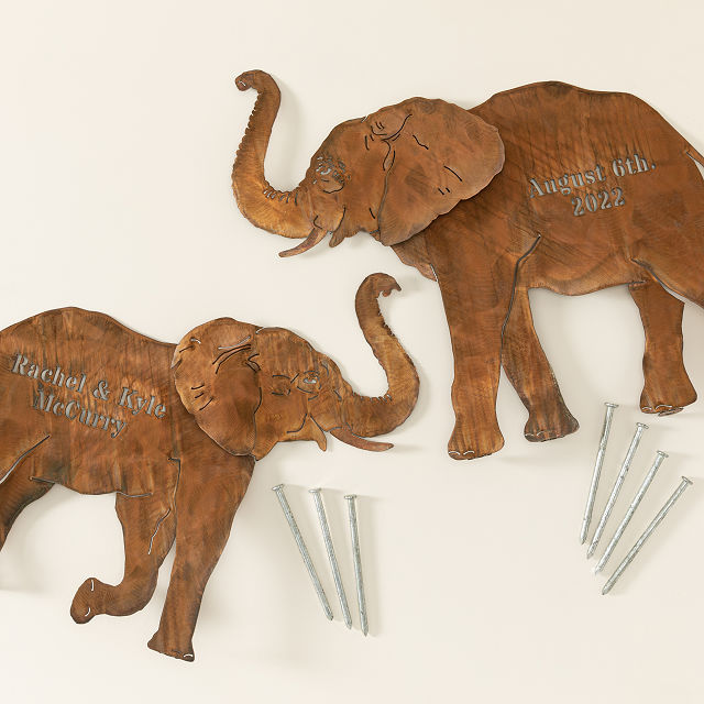 Elephants Intertwined Garden Sculpture Set