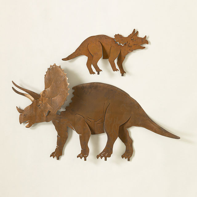 Triceratops Garden Sculpture - Set of 2