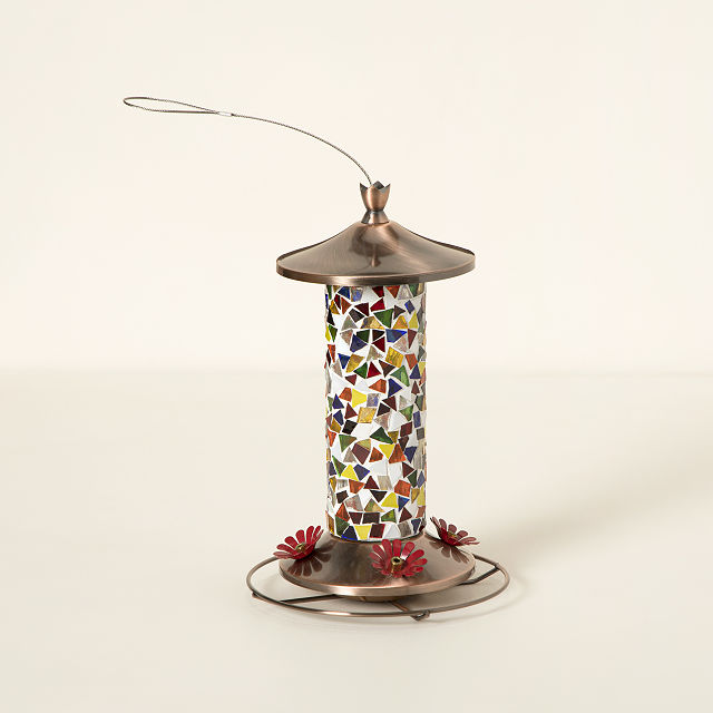 Sun-Catching Mosaic Hummingbird Feeder