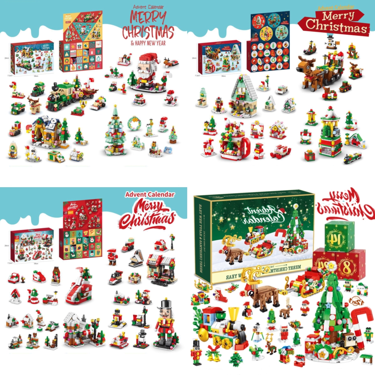 🎁 Christmas 6-in-1 Building Blocks Advent Calendar – Perfect Holiday Gift for Kids! 🎄