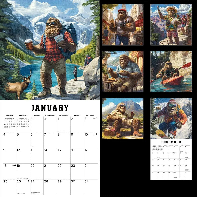 🎁 Bigfoot Travels the World 2026 Calendar – Perfect Holiday & Gift-Giving Present! 🌍