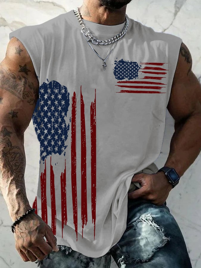 🎁 Men's Casual Printed Tank Top - Perfect Gift for Holidays & Special Occasions! 👕
