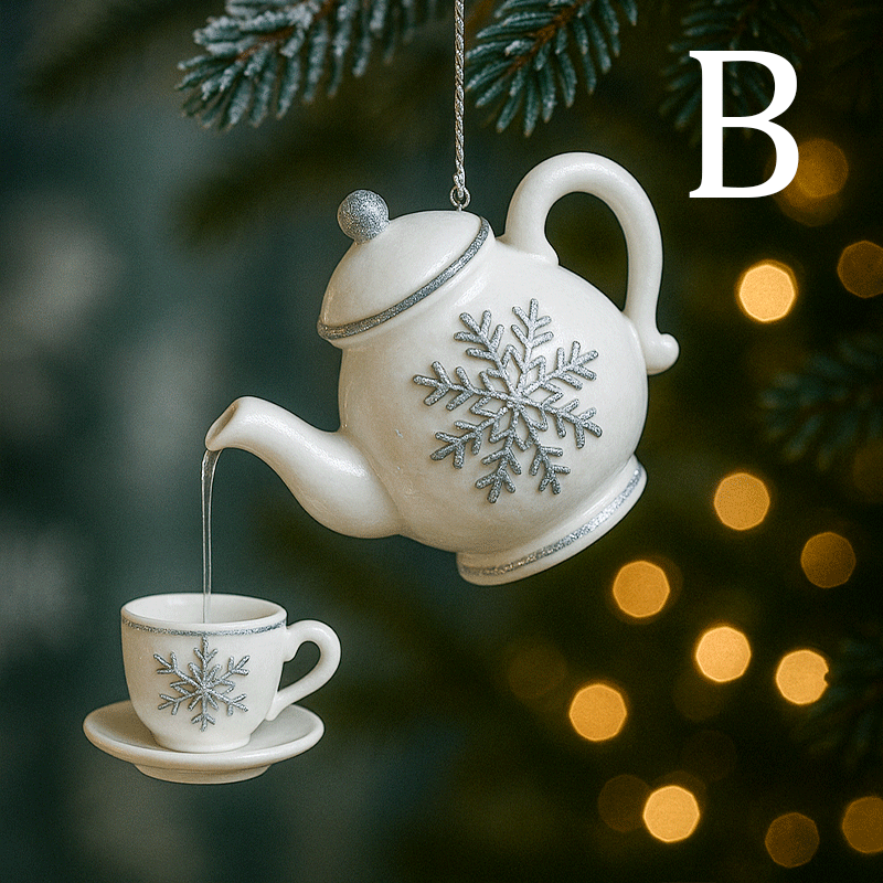 ๐ Festive Christmas Teapot Ornament - Perfect Holiday Gift! ๐