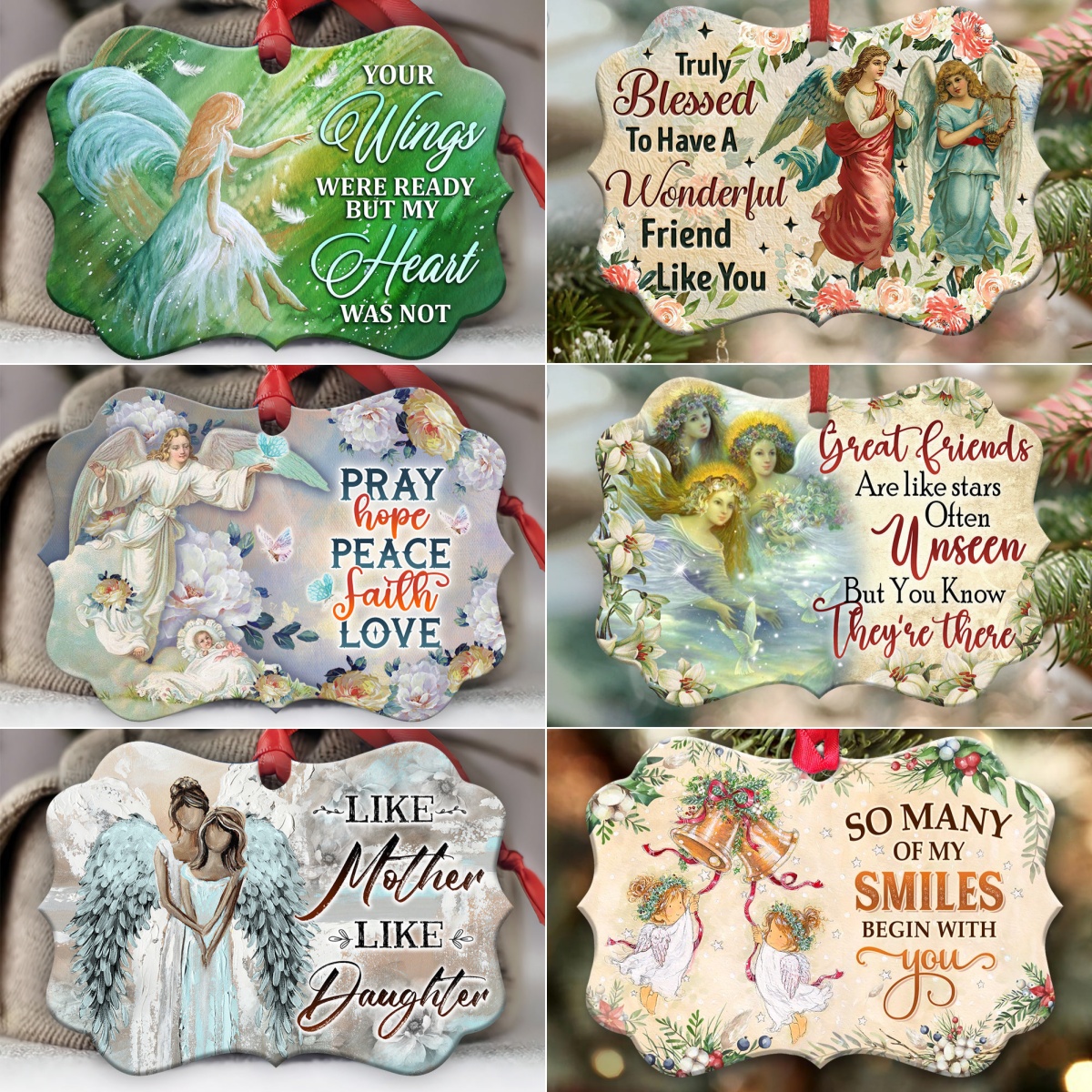 🌟 Angel Blessing Square Hanging Plaque ✨ – Perfect Holiday & Special Occasion Gift!