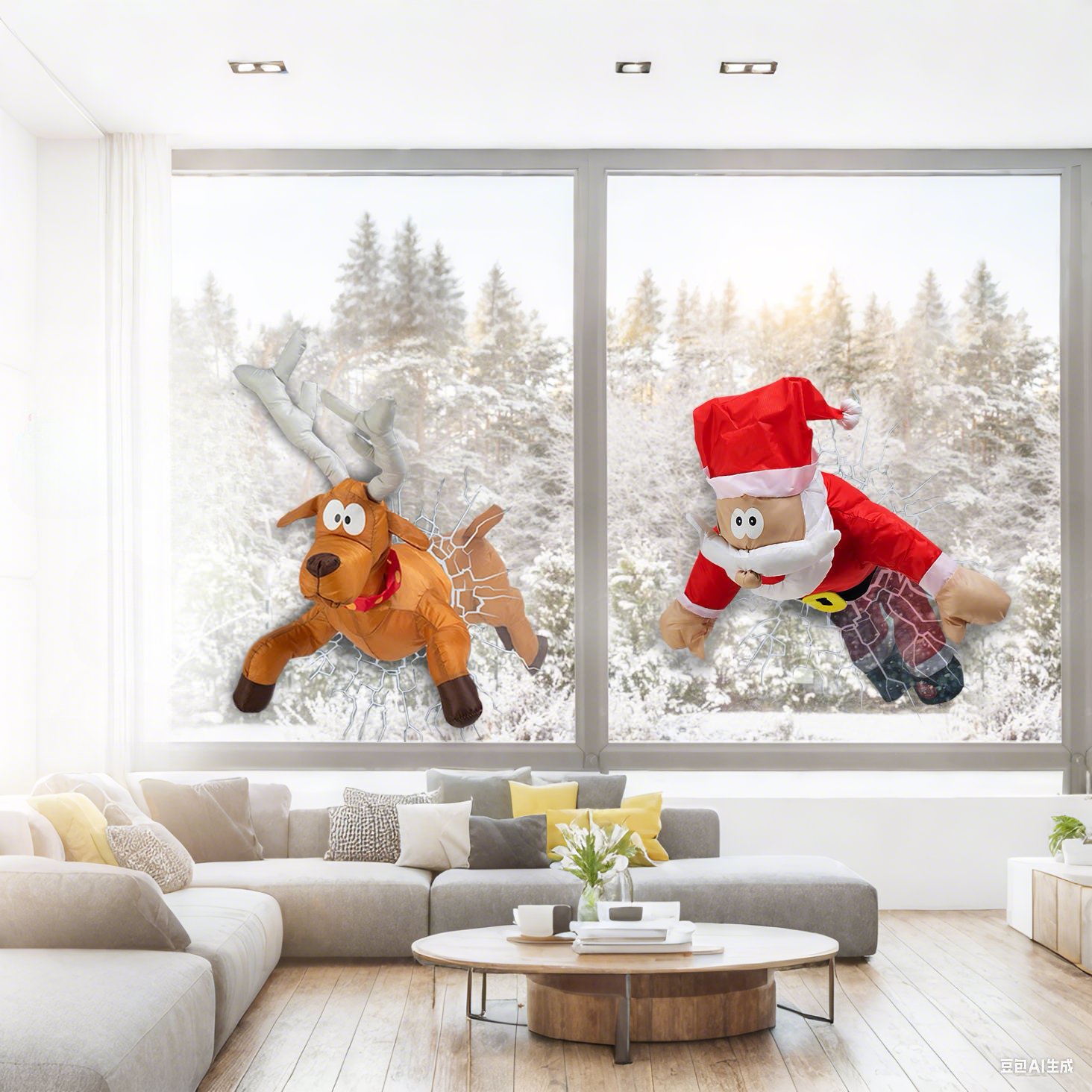 🎁✨ Crashing Santa & Reindeer Set - Perfect Holiday Gift for Christmas & Special Occasions