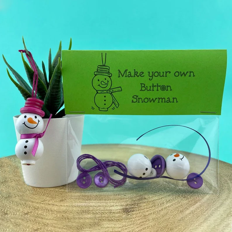 🎁 DIY Button Snowman Ornament Kit - Perfect Holiday & Gift Craft 🎄