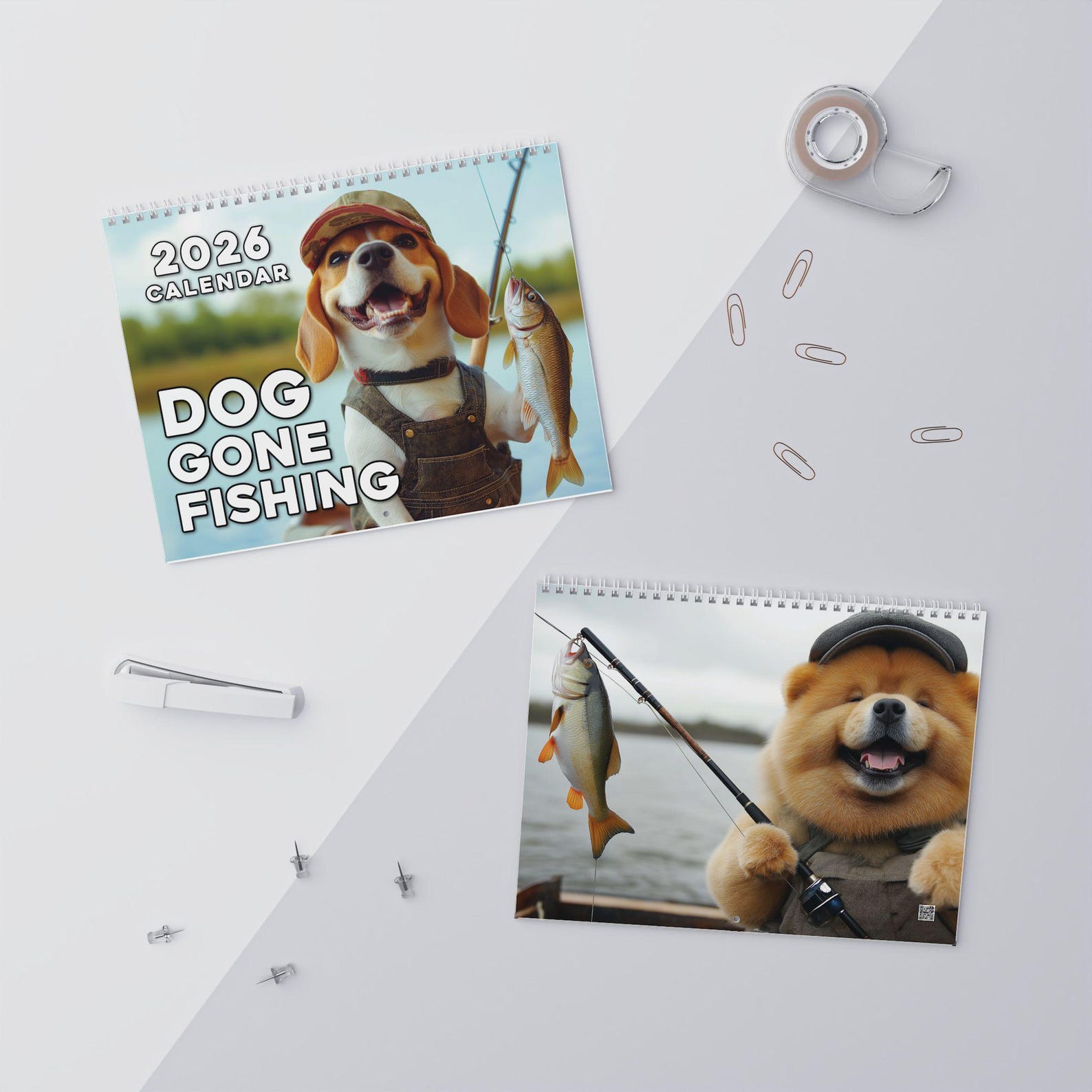 🎁🐶 Dog Gone Fishing 2026 Calendar - Perfect Gift for Holidays & Special Occasions!