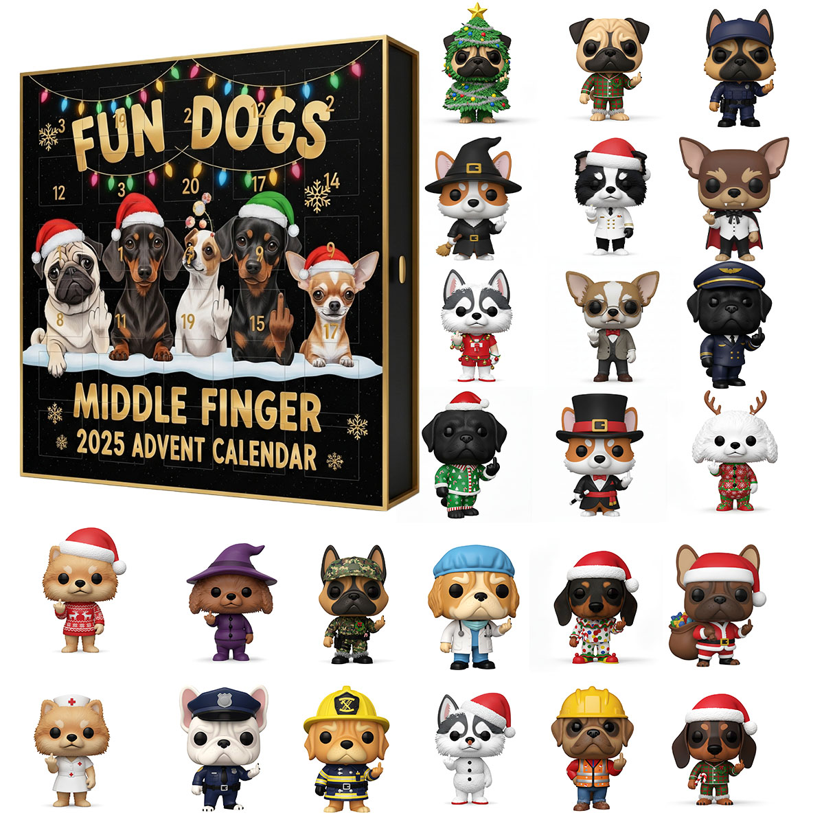 ๐ Hilarious Dog Middle Finger Advent Calendar โ Perfect Holiday Gift for Dog Lovers! ๐ถ๐