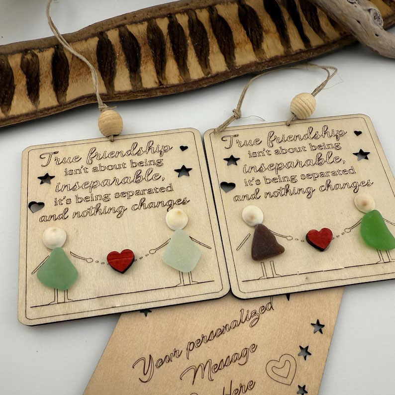 ๐โจ True Friendship Sea Glass Keepsake Ornament โ Perfect Holiday & Special Occasion Gift