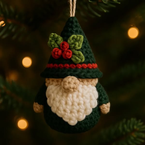 🎄✨Crochet Christmas Gnome Ornament – Perfect Holiday Gift for Special Occasions!