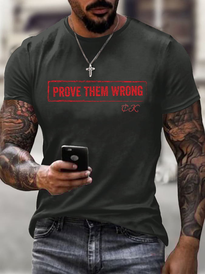 ๐ Stylish Men's Casual Letter Print T-Shirt - Perfect Gift for Holidays & Special Occasions! ๐