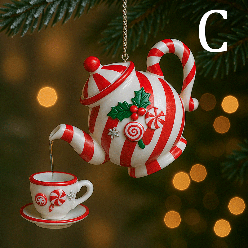 ๐ Festive Christmas Teapot Ornament - Perfect Holiday Gift! ๐