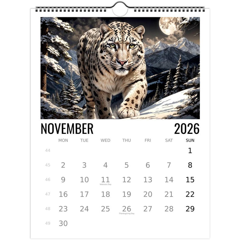 🐆 Wild Cat 2026 Wall Calendar - Perfect Holiday & Special Occasion Gift 🎁