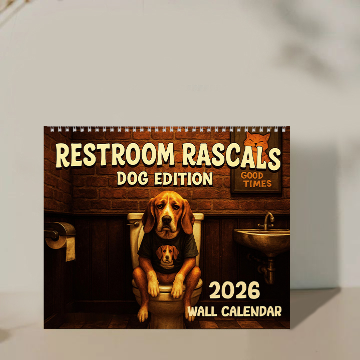 🎁🐶 Restroom Rascals: Dog Edition 2026 Wall Calendar - Perfect Gift for Holidays & Special Occasions!