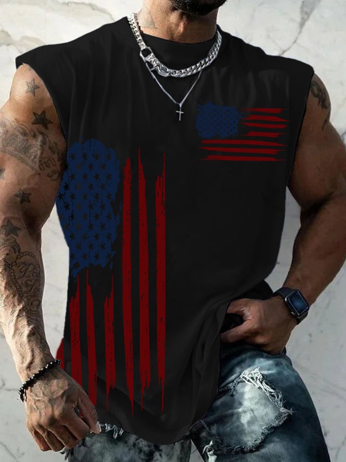 🎁 Men's Casual Printed Tank Top - Perfect Gift for Holidays & Special Occasions! 👕