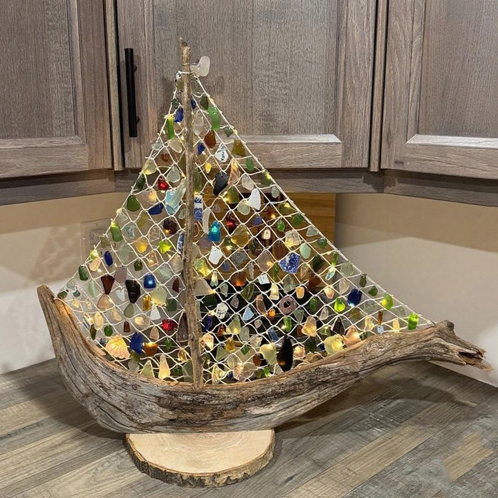 🎁✨ Sea Glass Boat – Perfect Holiday & Special Occasion Gift!