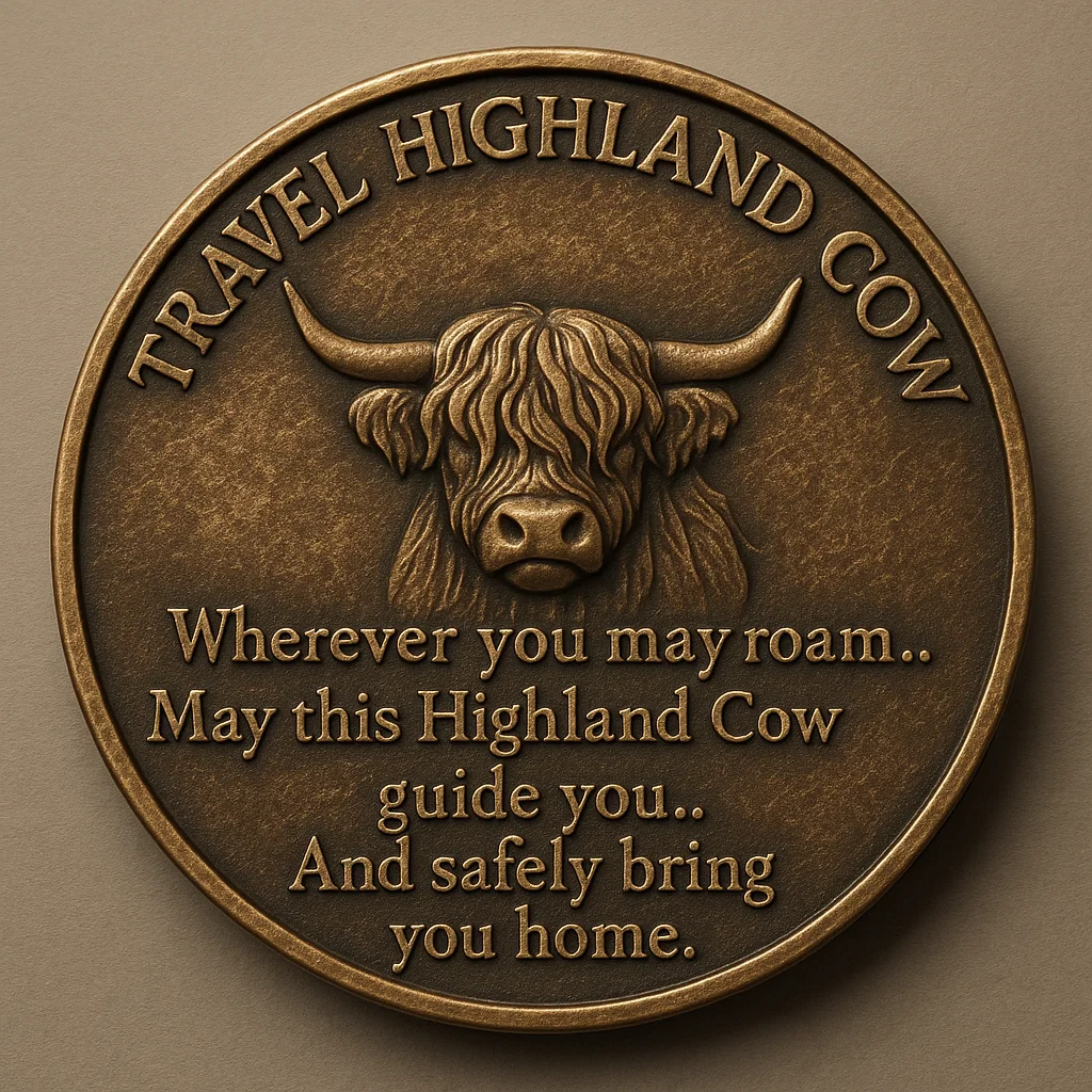 🐂🎁 Highland Cow Travel Coin – Perfect Holiday Gift & Special Occasion Present
