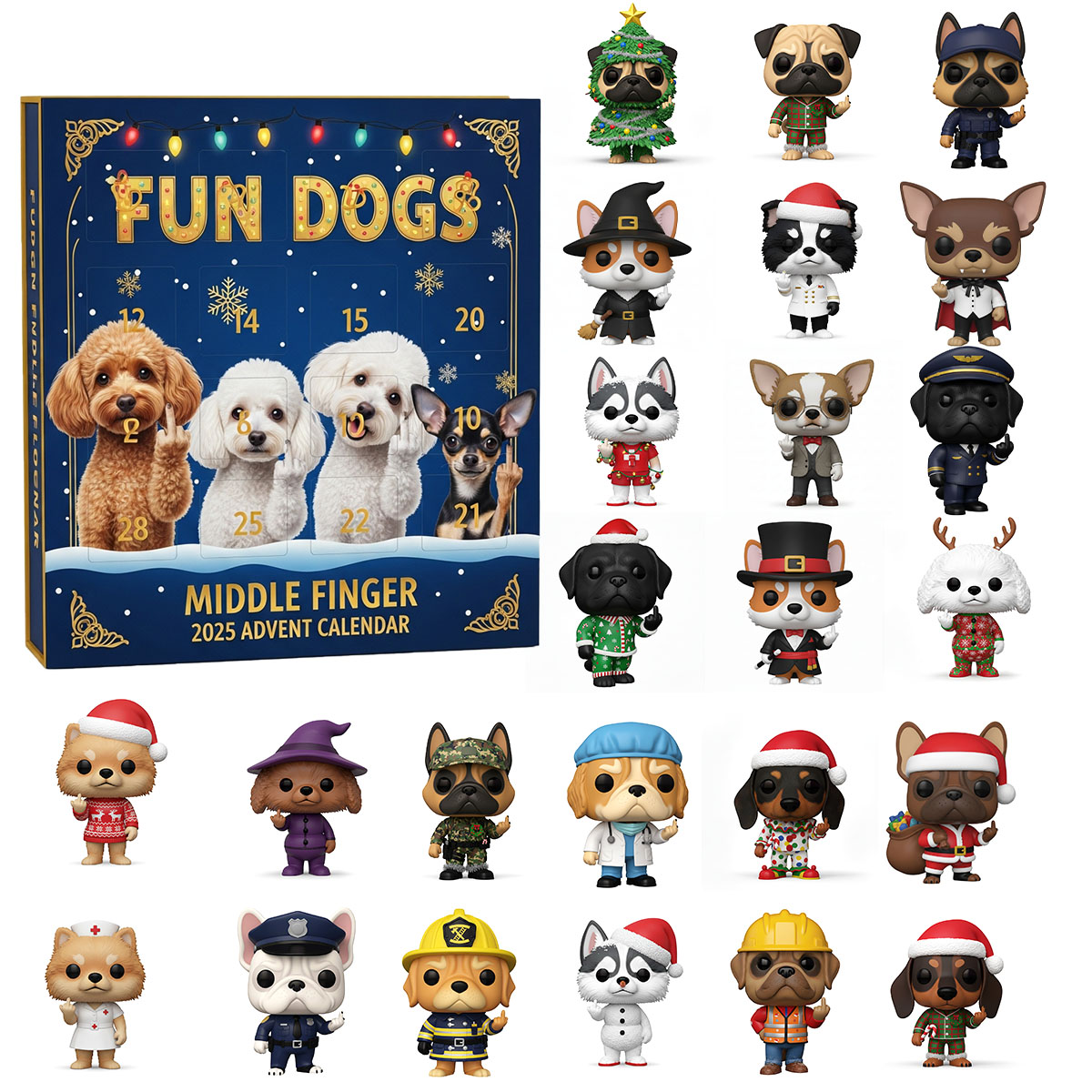 ๐ Hilarious Dog Middle Finger Advent Calendar โ Perfect Holiday Gift for Dog Lovers! ๐ถ๐
