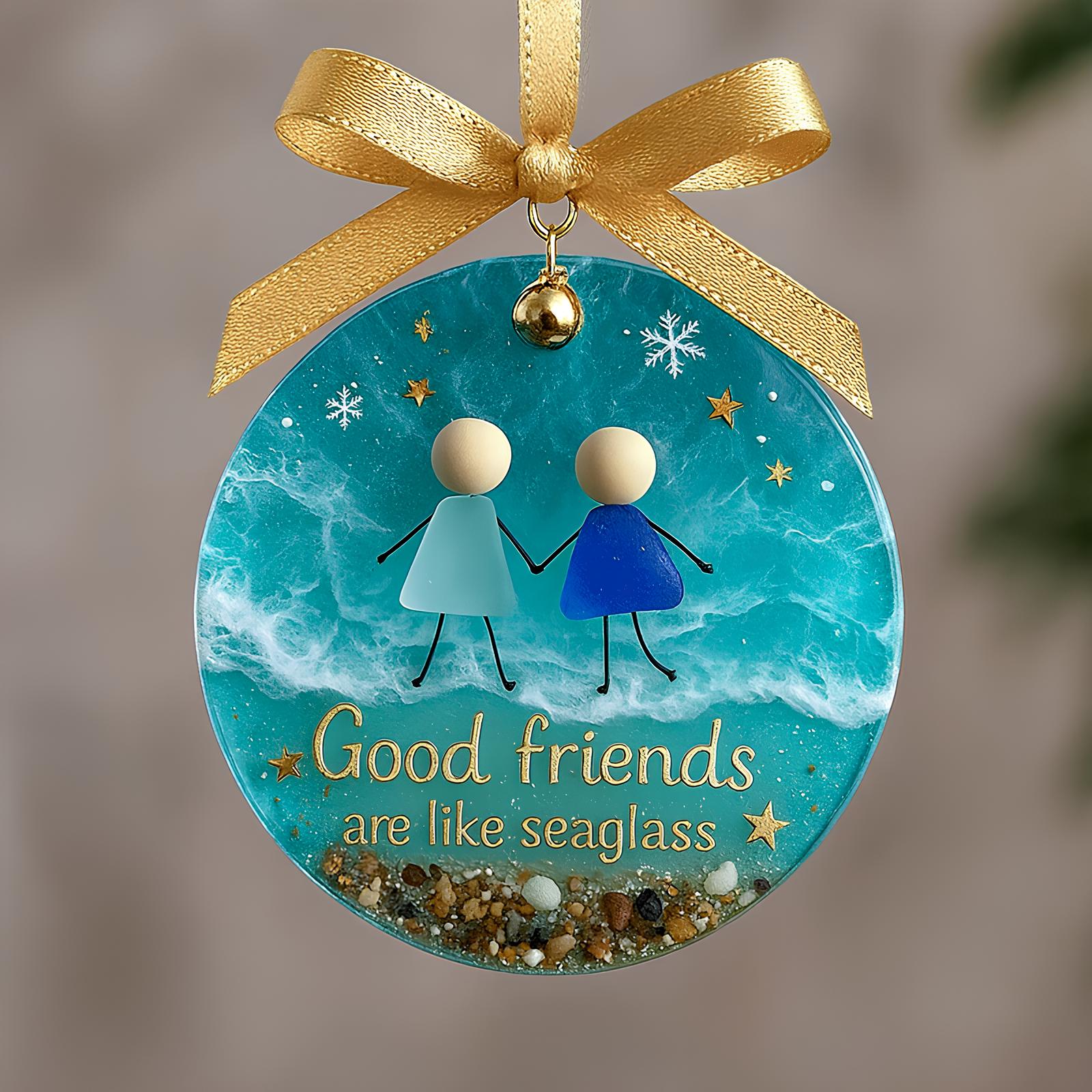 ✨Friendship Sea Glass Ornament – Perfect Holiday & Special Occasion Gift🎁