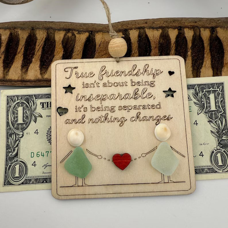 ๐โจ True Friendship Sea Glass Keepsake Ornament โ Perfect Holiday & Special Occasion Gift