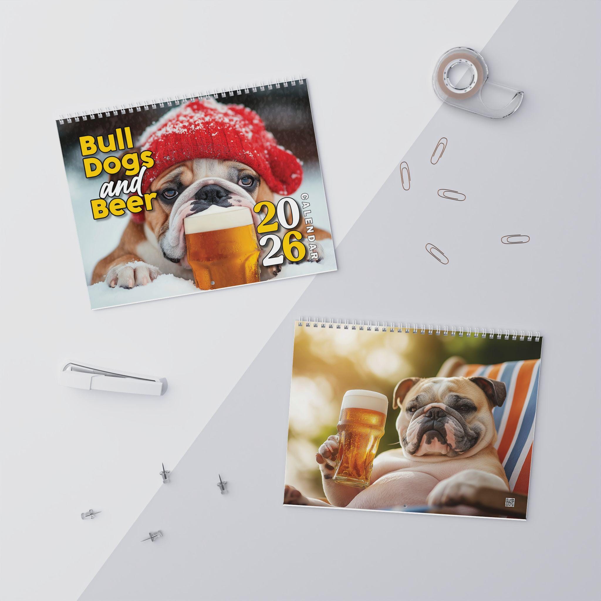 🐶🍺 Bull Dogs and Beer 2026 Calendar - Perfect Holiday & Birthday Gift! 🎁📅