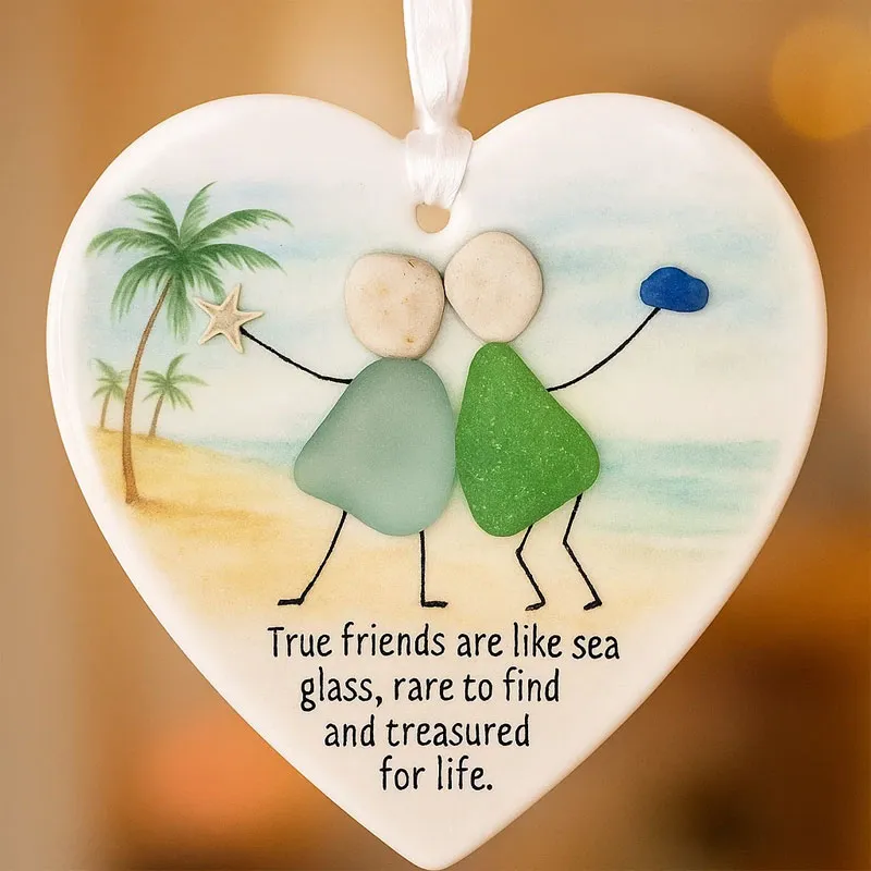 ✨True Friendship Sea Glass Ornament – Perfect Holiday & Special Occasion Gift🎁