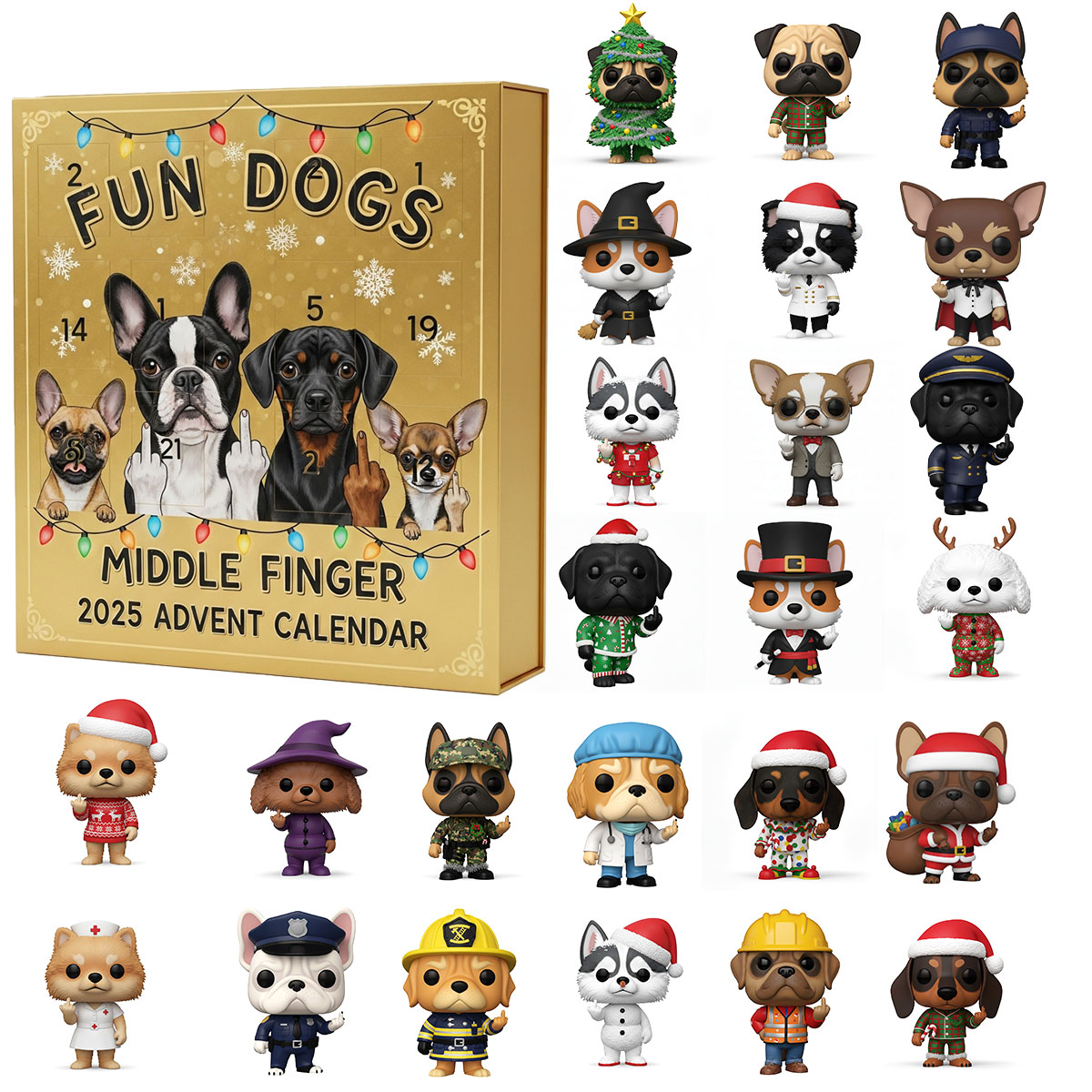 ๐ Hilarious Dog Middle Finger Advent Calendar โ Perfect Holiday Gift for Dog Lovers! ๐ถ๐