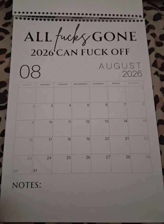 ๐ Fuck It 2026 Spiral Bound Wall Calendar โ Perfect Gift for Holidays & Special Occasions! ๐
