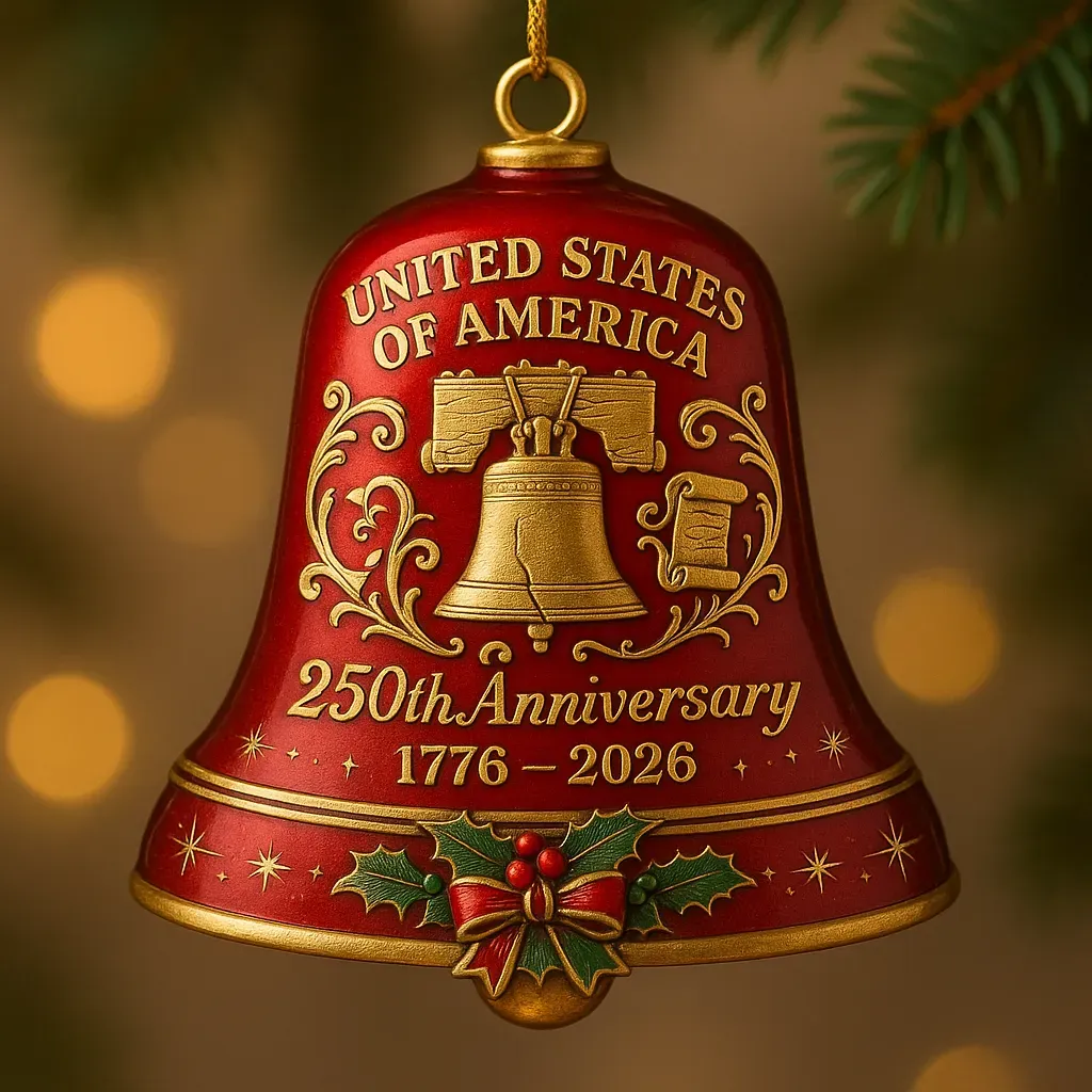 🎁🔔 250th Anniversary Patriotic Bell Ornament – Perfect Holiday & Special Occasion Gift
