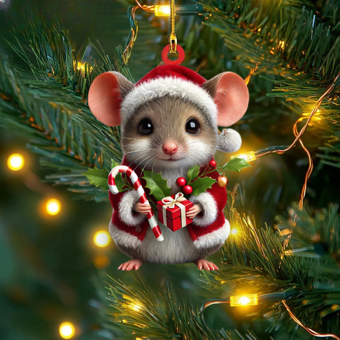 Adorable Rat Christmas Ornaments 🎄🐭 - Perfect Holiday & Special Occasion Gift!