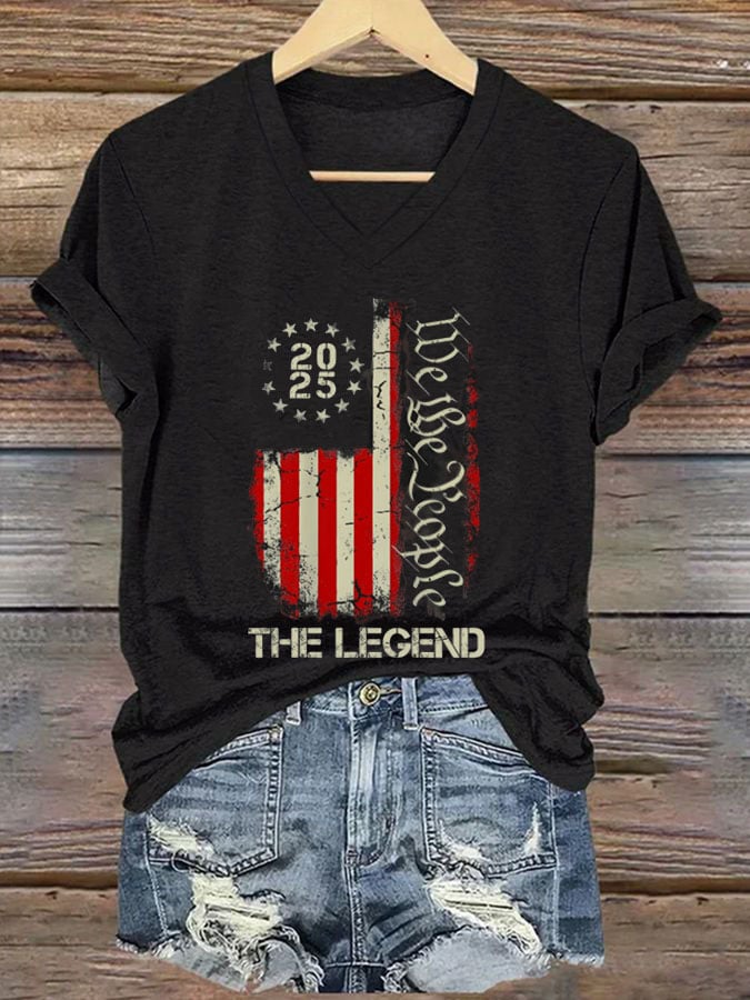 π Thoughtful Gift Idea: Women's Commemorative Print V-Neck T-Shirt for Holidays & Special Occasions π