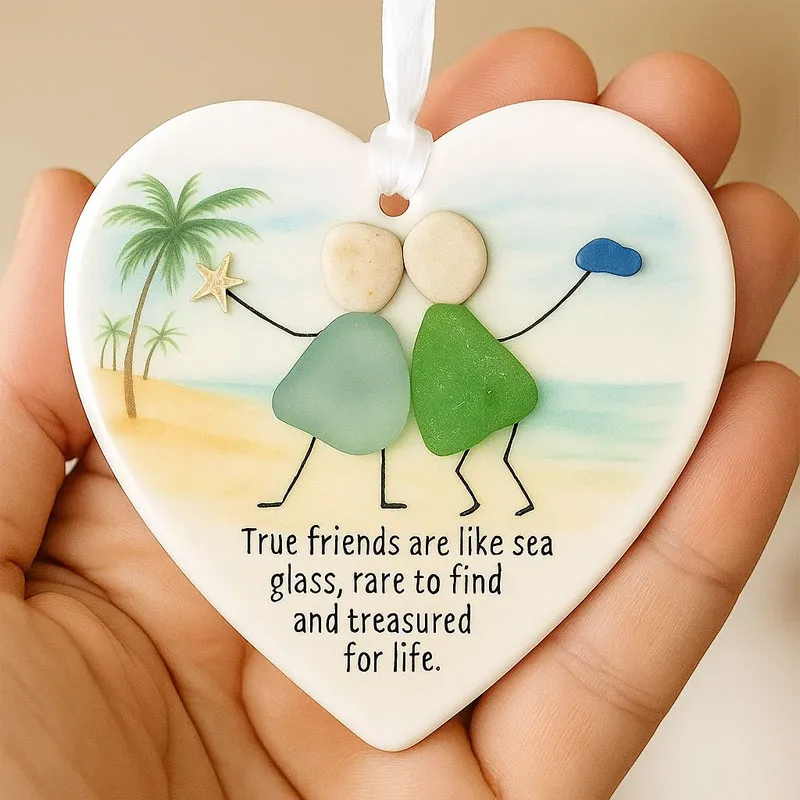 ✨True Friendship Sea Glass Ornament – Perfect Holiday & Special Occasion Gift🎁