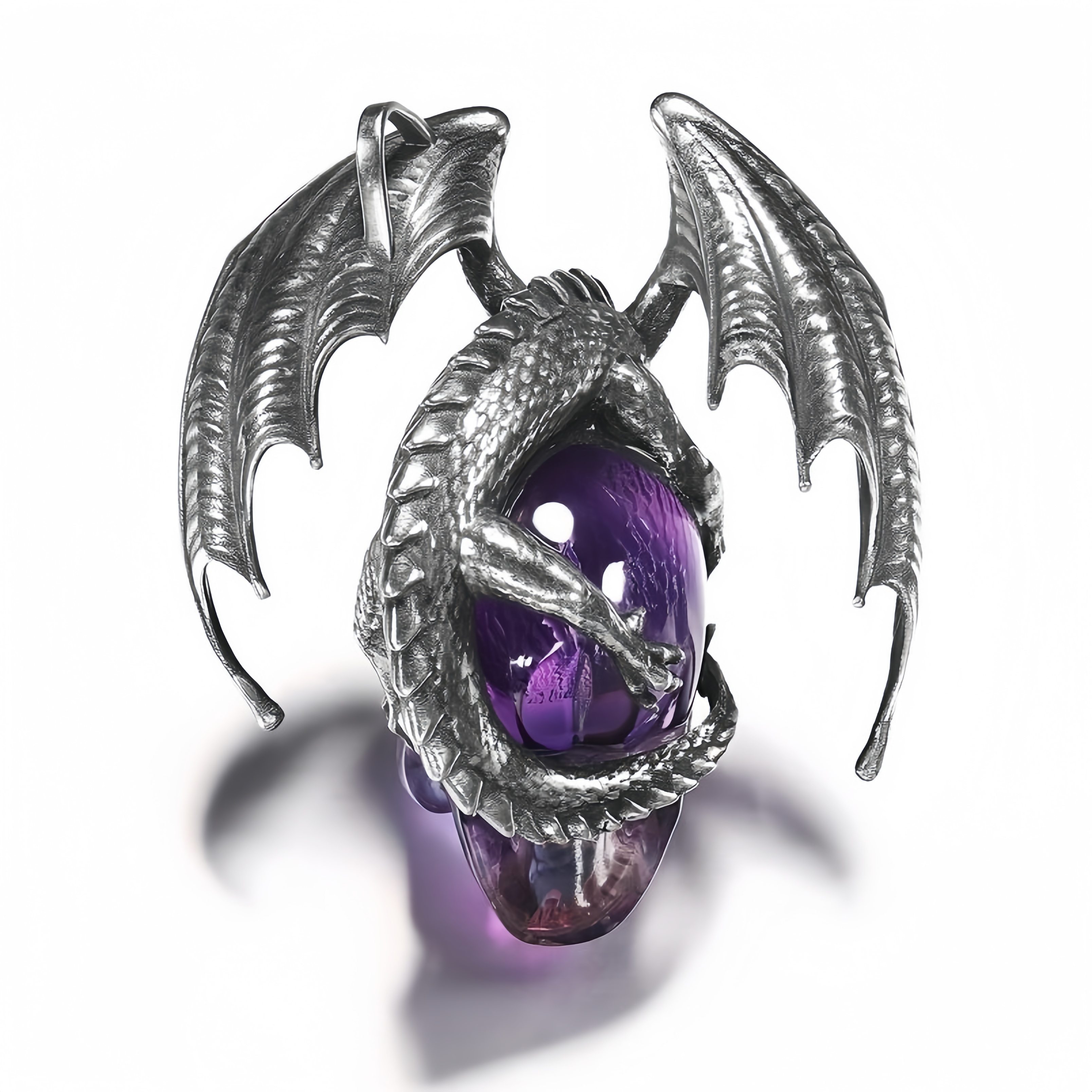 ✨ Sparkling Amethyst & Silver Crystal Skull Necklace with Ruby Eyes – Perfect Gift for Holidays & Special Occasions! 💎