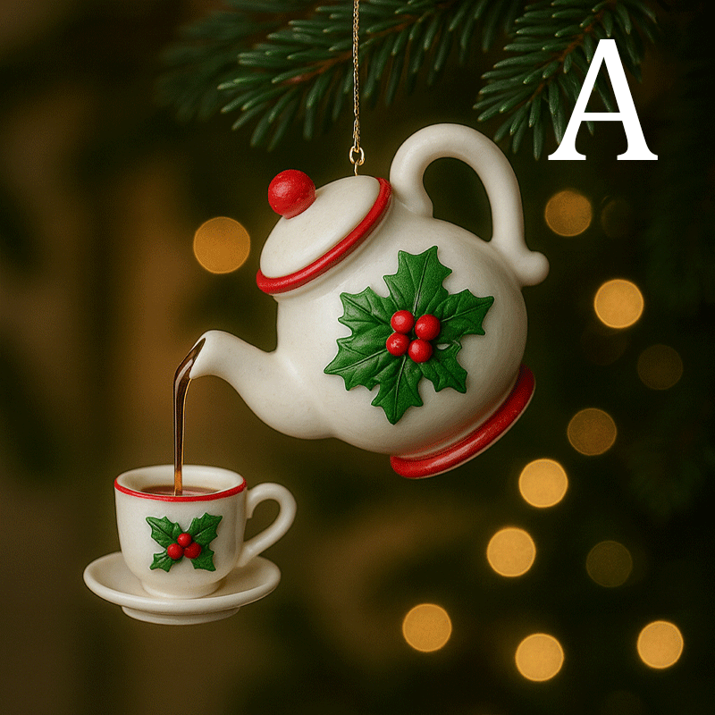 ๐ Festive Christmas Teapot Ornament - Perfect Holiday Gift! ๐