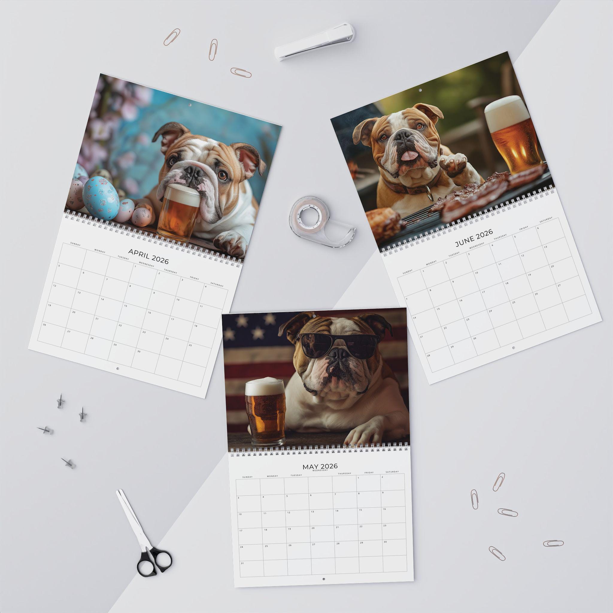🐶🍺 Bull Dogs and Beer 2026 Calendar - Perfect Holiday & Birthday Gift! 🎁📅