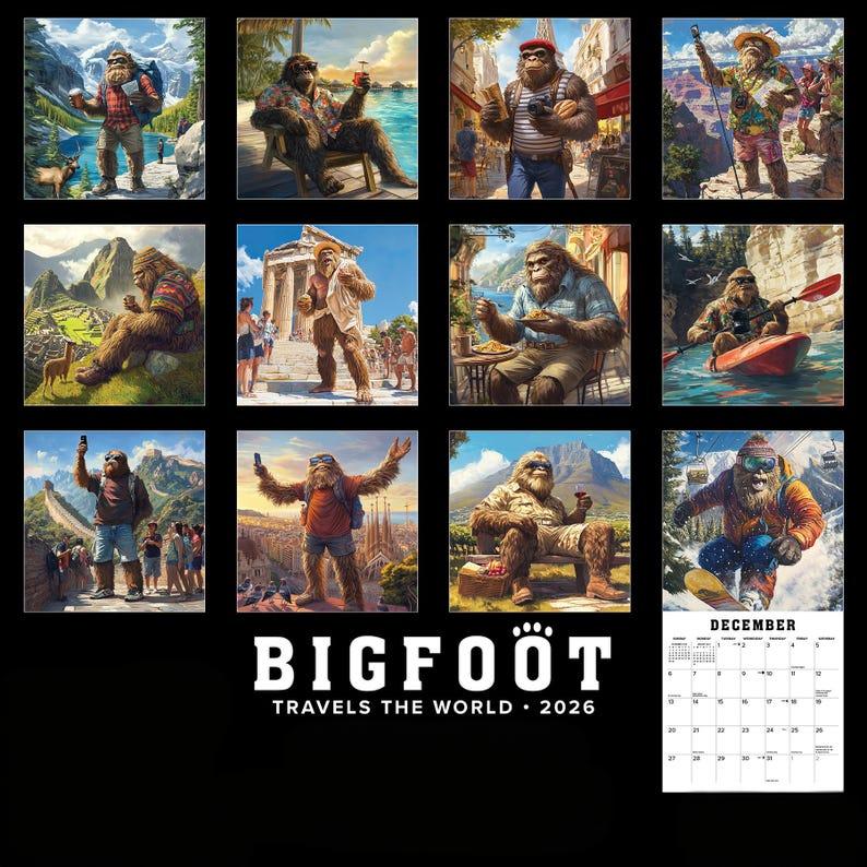 Bigfoot Travels the World Wall Calendar 🎁🌍 – Perfect Holiday & Special Occasion Gift!
