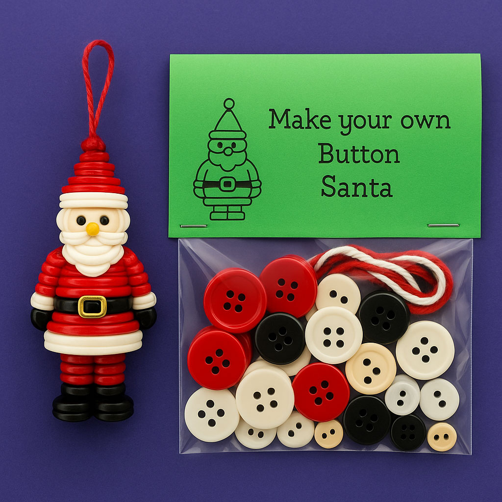 🎁 DIY Button Snowman Ornament Kit - Perfect Holiday & Gift Craft 🎄