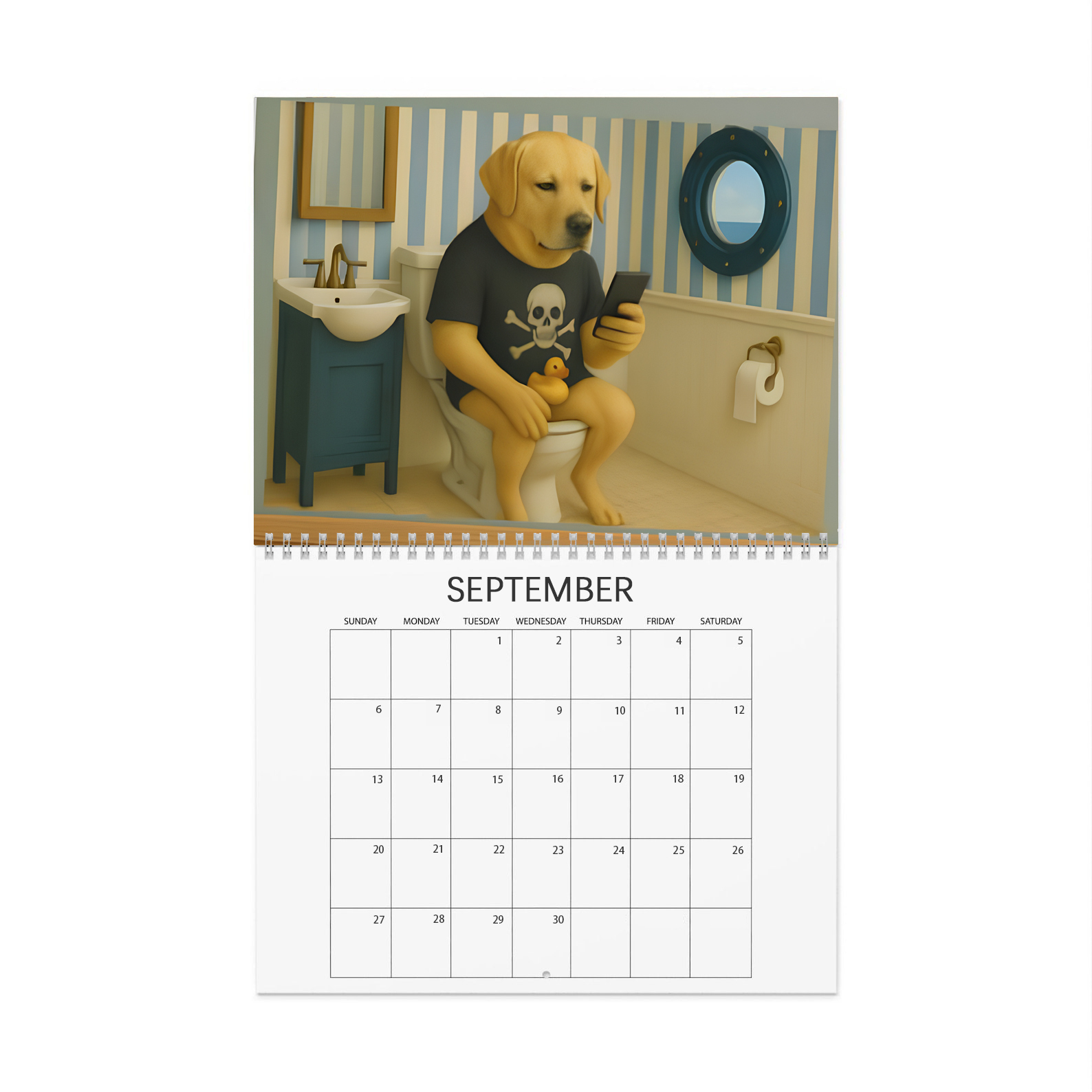 🎁🐶 Restroom Rascals: Dog Edition 2026 Wall Calendar - Perfect Gift for Holidays & Special Occasions!