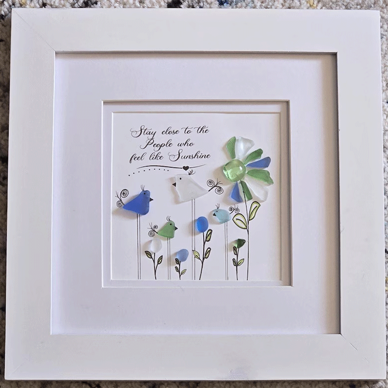 Friendship Sea Glass Bird Art 🎁✨ – Perfect Gift for Holidays & Special Occasions