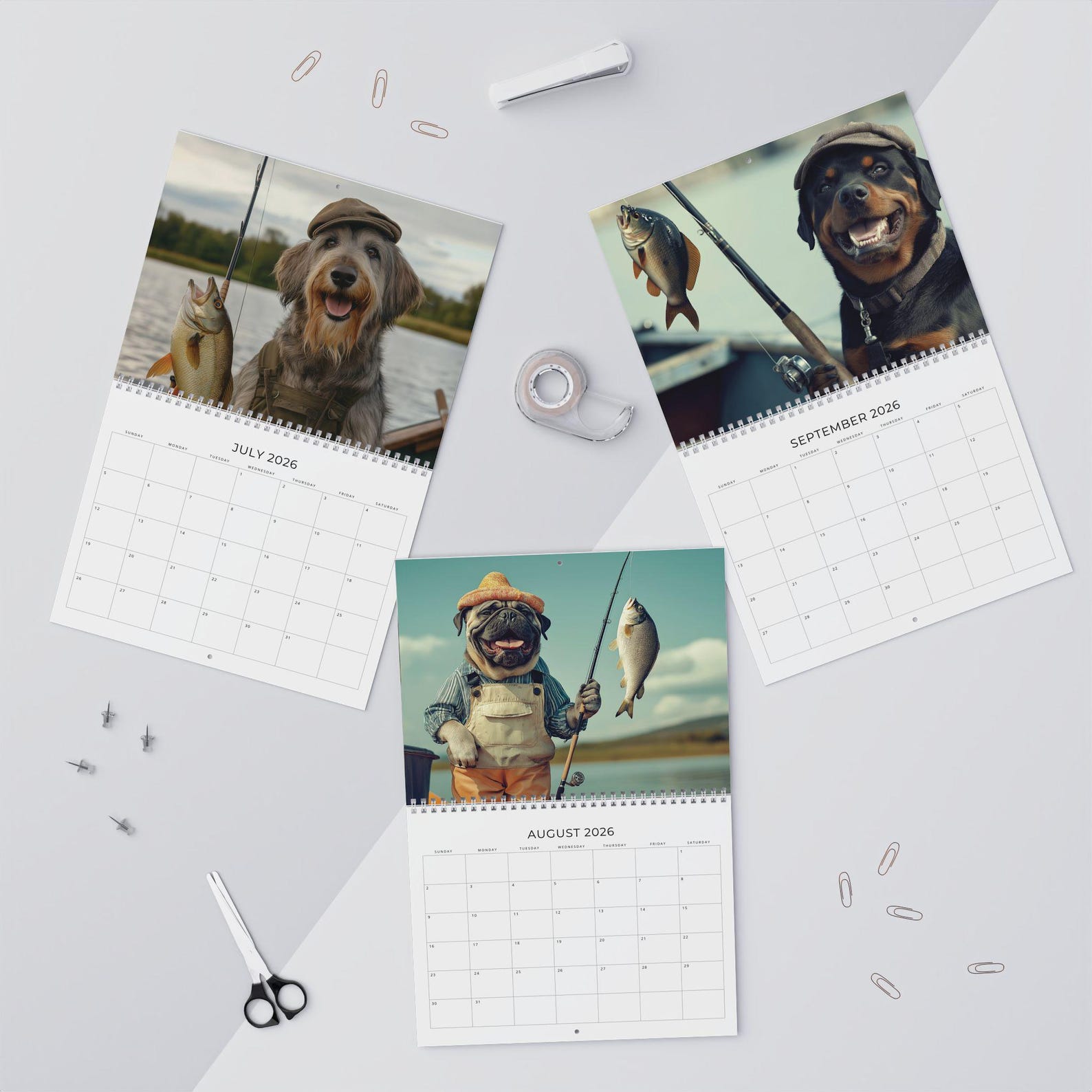 🎁🐶 Dog Gone Fishing 2026 Calendar - Perfect Gift for Holidays & Special Occasions!
