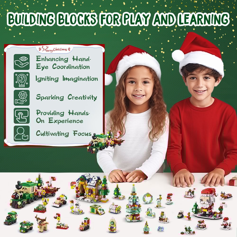 🎁 Christmas 6-in-1 Building Blocks Advent Calendar – Perfect Holiday Gift for Kids! 🎄