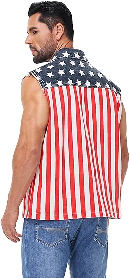 Patriotic American Flag Biker Vest 🎁🇺🇸 - Perfect Gift for Holidays & Special Occasions