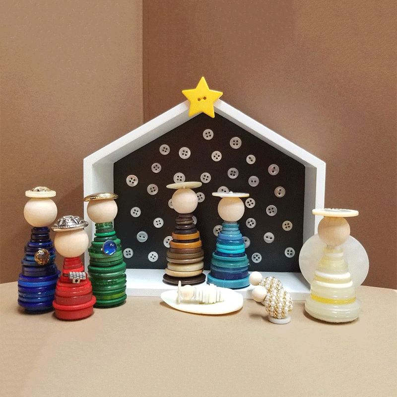 ๐ DIY Button Nativity Scene Kit - Perfect Holiday Gift & Craft Project ๐