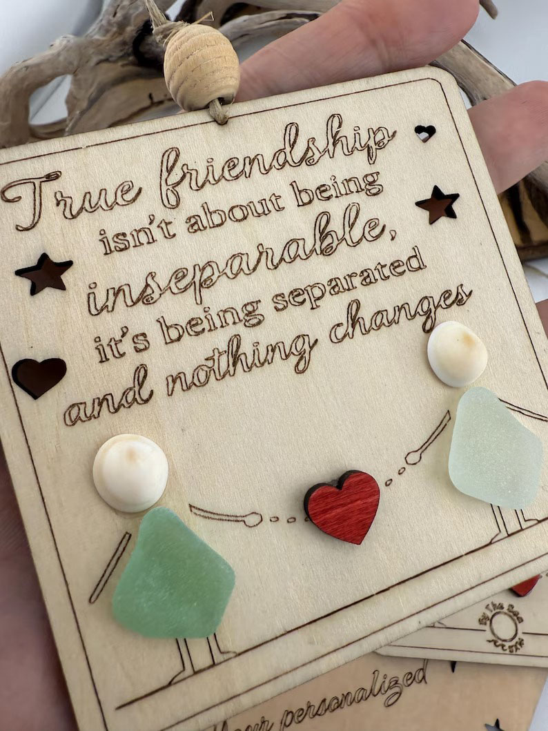 ๐โจ True Friendship Sea Glass Keepsake Ornament โ Perfect Holiday & Special Occasion Gift