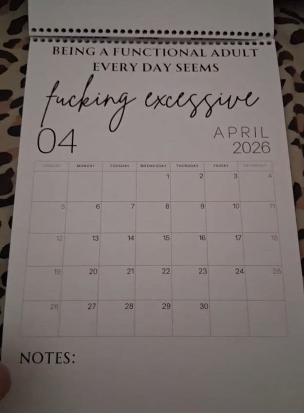 ๐ Fuck It 2026 Spiral Bound Wall Calendar โ Perfect Gift for Holidays & Special Occasions! ๐