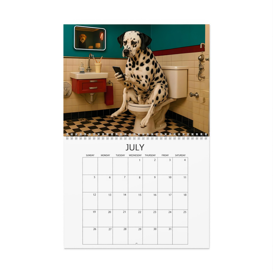 🎁🐶 Restroom Rascals: Dog Edition 2026 Wall Calendar - Perfect Gift for Holidays & Special Occasions!
