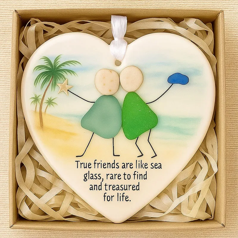 ✨True Friendship Sea Glass Ornament – Perfect Holiday & Special Occasion Gift🎁